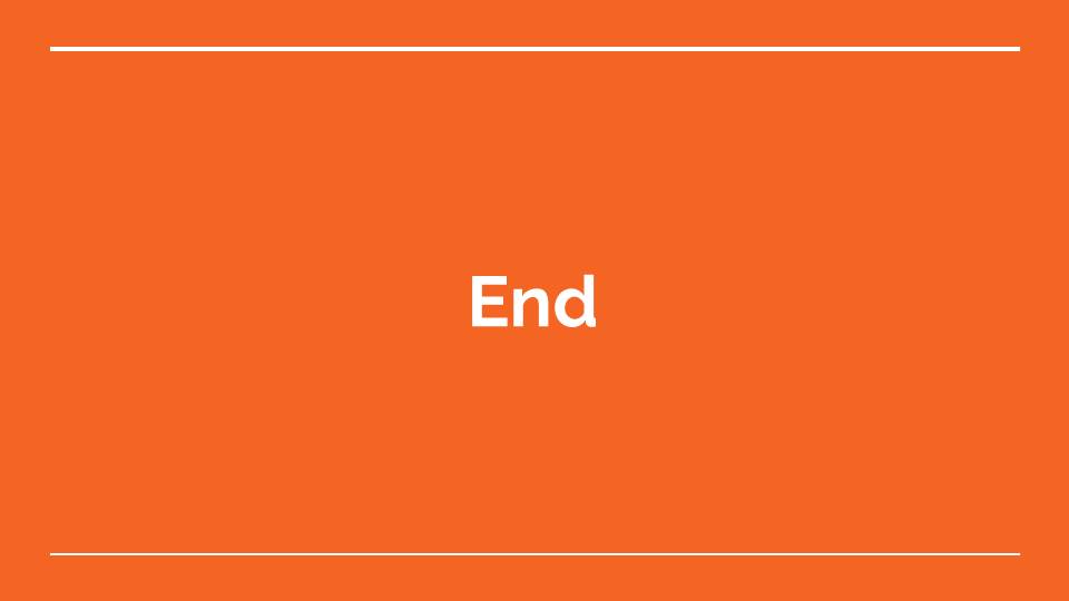 A orange background with the word " end ".