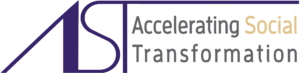 Logo: Accelerating Social Transformation, purple text.